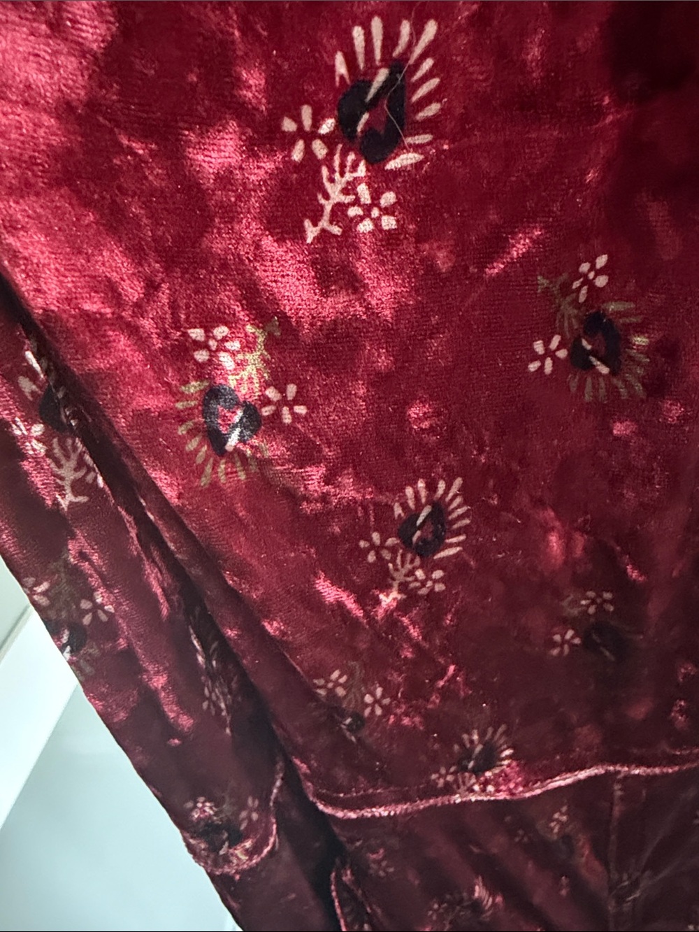 NATURAL LIFE Burgundy Floral Velvet Jumper - Picture 8 of 8